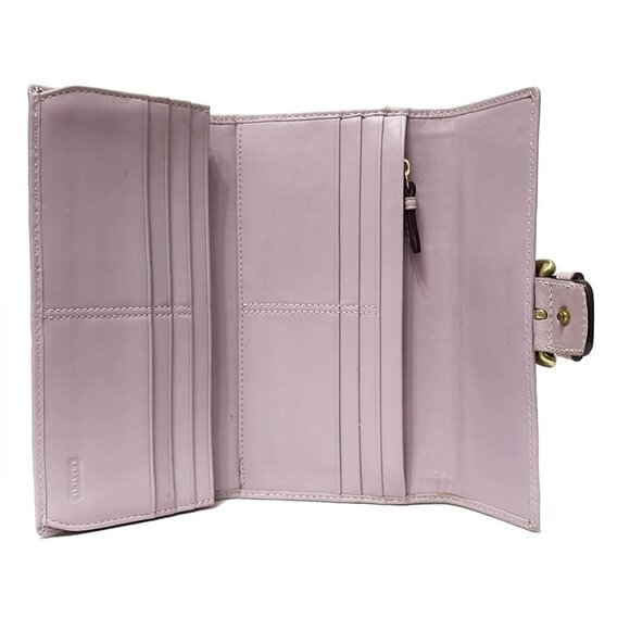 Auth COACH - Light Purple Leather Long Wallet - Picture 3 of 5